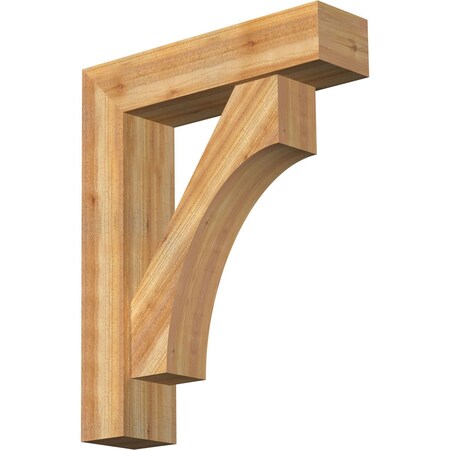 Ekena Millwork Westlake Block Rough Sawn Bracket w/ Offset Brace, Western Red Cedar, 8"W x 32"D x 40"H BKT0806X32X40WTL05RWR